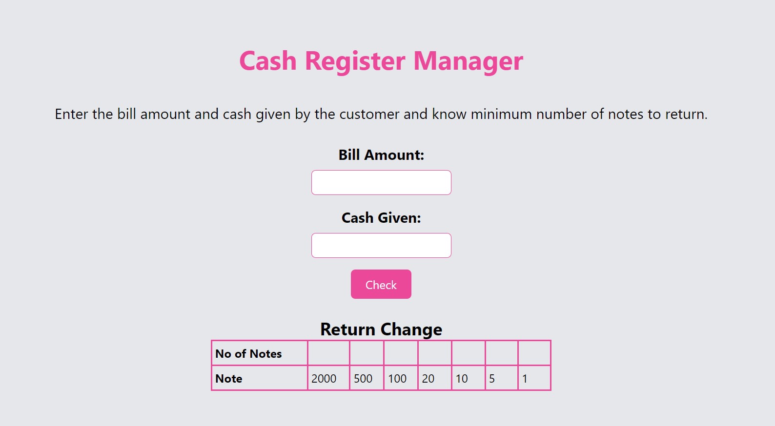 Cash Returning App