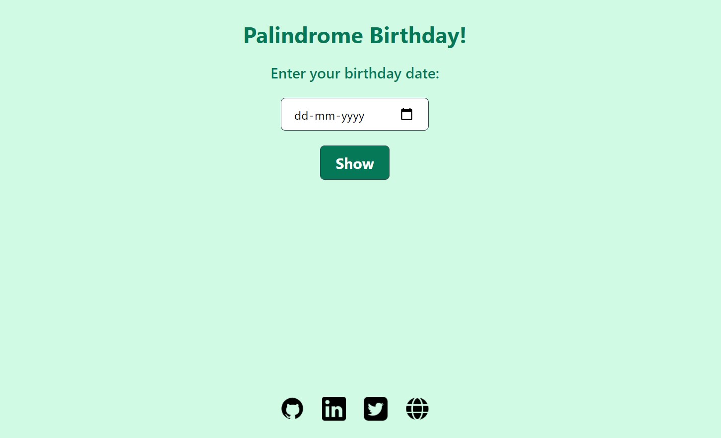 Pallindrome Birthday App